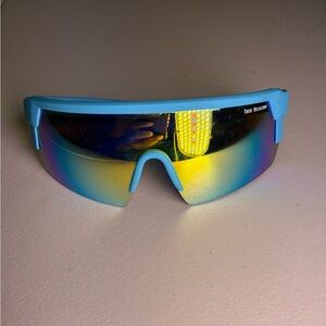 True Religion Light Blue Sunglasses with Yellow Mirror Lenses